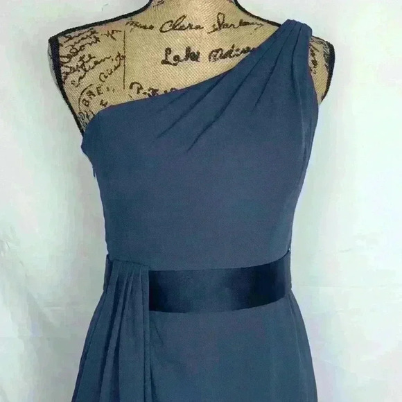 Vera Wang White Womens Short Dress Navy Blue One Shoulder
Belted - Picture 3 of 9